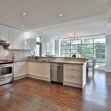 Shaker style kitchen and granite countertop in Toronto