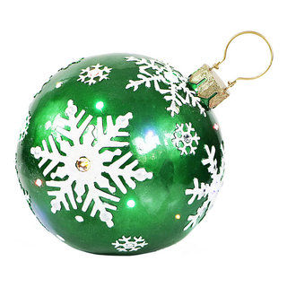 18 Jeweled Ball Ornament and Snowflake LED Light Christmas Decor, Green -  Christmas Ornaments - by Almo Fulfillment Services