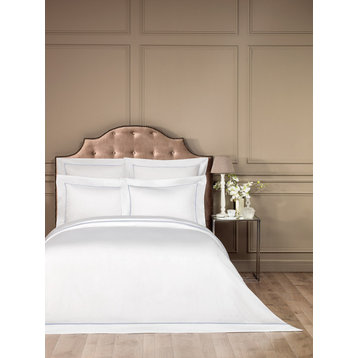 Plaza White with Gray Duvet Cover Single