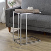 Acme Side Table in Weathered Oak and Chrome Finish 81849
