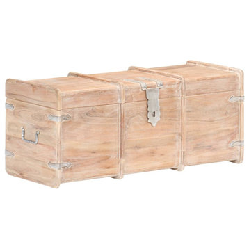 vidaXL Storage Chest Storage Box Trunk with Latch for Bedroom Solid Wood Acacia