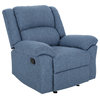 Nora Glider Recliner, Navy Blue Tweed/Black