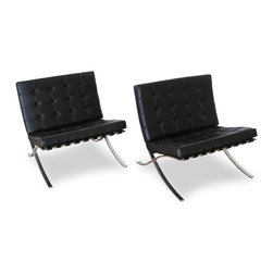 Knoll - Mid-Century Modern Knoll Barcelona Chairs - SOLD - Armchairs And Accent Chairs
