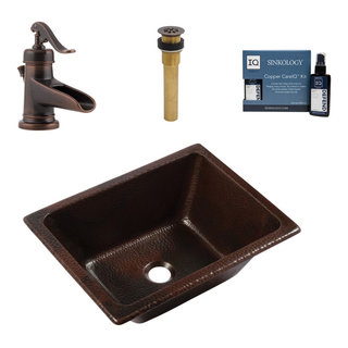 Sinkology Hawking Copper 20" Rectangular Dual Flex Bath Sink With