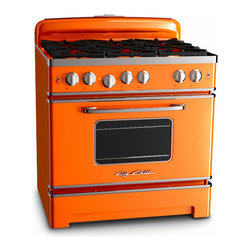 Big Chill 36" Retro Stove- Orange - Gas Ranges And Electric Ranges