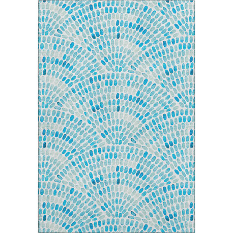 Addison Premium Washable Mayfield AMF186 Teal 2'6" x 3'10" Rug