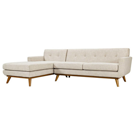 Modern Contemporary Urban Living Sectional Sofa, Beige