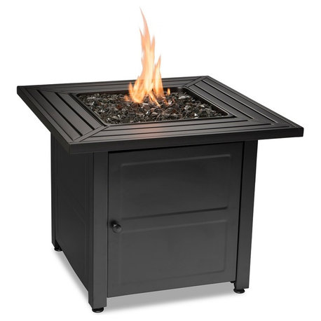 LP Gas Outdoor Fire Pit With Steel Mantel