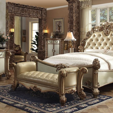 Vendome Traditional 5 PC Bedroom Set | Gold