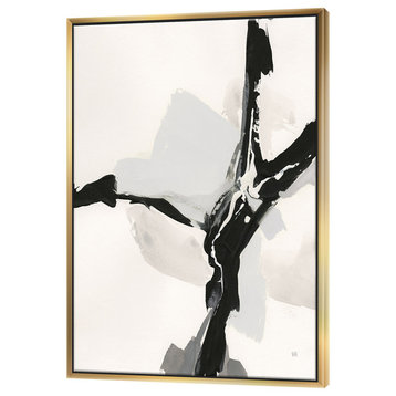 Designart Abstract Neutral Iii Midcentury Modern Framed Wall Art, Gold, 30x40
