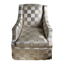 Custom Silk Charmeuse Upholstered Charmeuse Armchair - Products