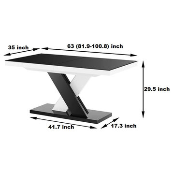 XENNA LUX Extendable Dining Table, Black