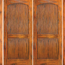 Knotty Alder Entry Prehung Double Door With Two Sidelites, 2 Panel - Front Doors