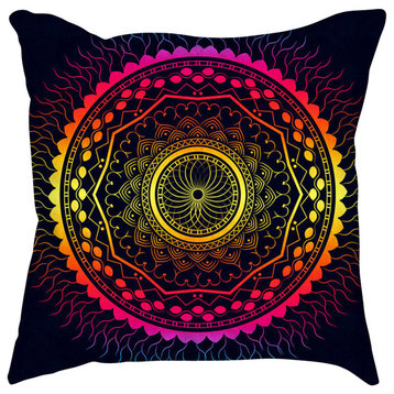 Rich Detailed Mandala Throw Pillow Cover, 18"
