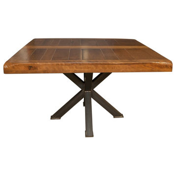 Bennet Square Extendable Dining Table, Rustic Cherry Wood, 54x54