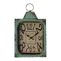 Stasia 40545 Analog Wall Clock in Aged Green Finish - Wall Clocks