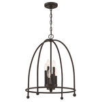 Eurofase - Eurofase Tesia 6 Light 20" Pendant, Black - A stylishly swanky caged design features an elongated dome shape. The arched rods encircle the lamping inside that is clustered together around a central rod. To complete the design, each rod is furnished with spherical knobs.