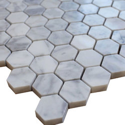 White Carrara Hexagon Stone Tile Mosaics - Home Accessories & Decor