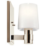 Kichler Lighting, LLC. - Adani 8.5" 1 Light Wall Sconce With Opal Glass, Polished Nickel - The striking silhouette of the Adani wall sconce light makes a sophisticated statement. Its opal glass beautifully illuminates in modern style. In polished nickel, it's the perfect accent lighting.