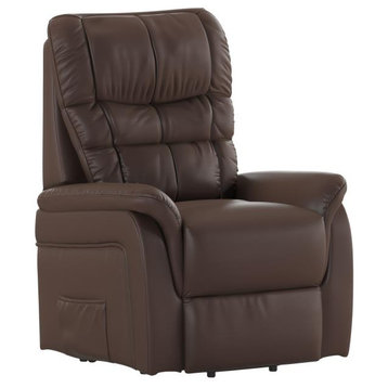 Hercules Series Remote Powered Lift Recliner, Cognac Leathersoft