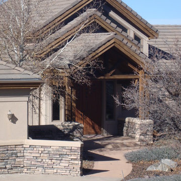 A Contemporary Stone and Stucco Builder Spec Home.