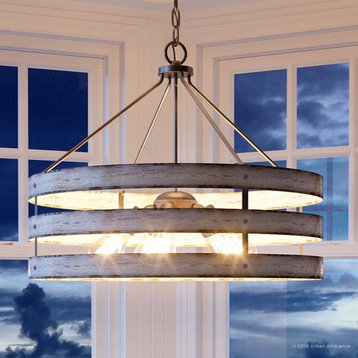 Luxury Farmhouse Pendant Light, Adelaide Series, Galvanized Steel