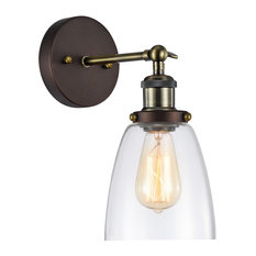 CHLOE Manette Industrial-style 1 Light Rubbed Bronze Wall Sconce 6" Wide