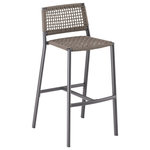 Oxford Garden - Eiland Bar Stool, Carbon, Mocha - With a subtle, sophisticated look, the Eiland Barstool will complement a variety of spaces. This Barstool is fabricated using lightweight, low-maintenance, durable powder-coated aluminum and composite cord. The Eiland Barstool pairs beautifully with Eiland Bar Tables. With a seat height of 30.5'', it�s a perfect pick for counters between 40'' to 46'' tall