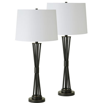 Zaya Set of two black table lamps