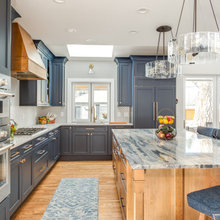 blue kitchen cabinets