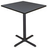 Cain 36" Square Cafe Table, Gray