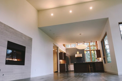 Family room - modern family room idea in Portland