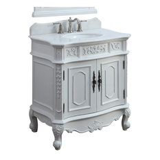 33" Benson White Victorian Bathroom Vanity