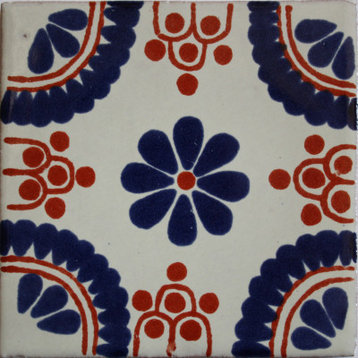 4.2x4.2 9 pcs Blue Madrid Talavera Mexican Tile