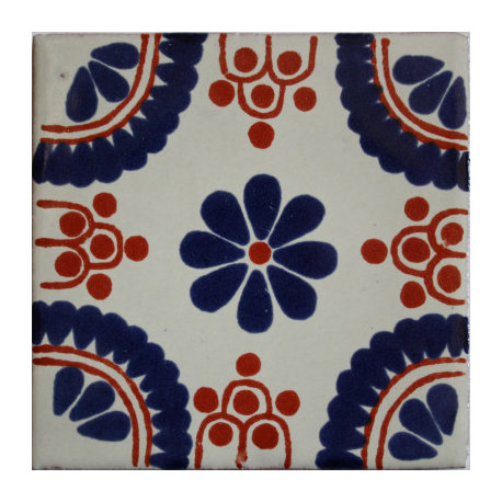 4.2x4.2 9 pcs Blue Madrid Talavera Mexican Tile