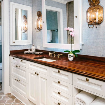 San Antonio, TX - Traditional - Antiqued Sapele Mahogany Bathroom Vanity Counter