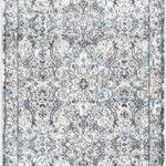 Tayse - Martha Traditional Floral Gray/Teal Runner Rug, 2.7'x10' - This romantic floral high-low pile rug will add a textural touch to any style of décor. The subtle repeating pattern is distressed for an enchanting appeal. Vacuum on high pile setting to remove debris taking care to avoid fraying the edges. Rotate periodically to extend the life of your investment.