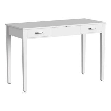 Makeup Vanity Table, Flip Up Mirror With Charging Station and Drawers, White