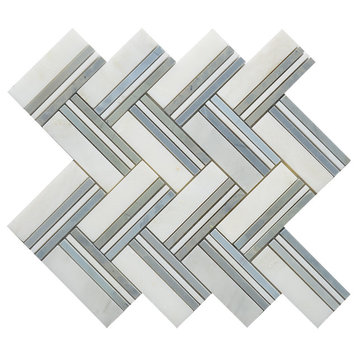 Marble Mosaic Tile Quilt, 12"x12" Sheets, Set of 5