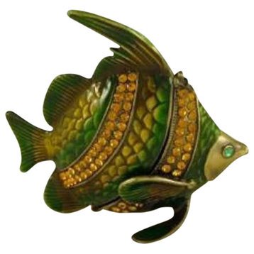 Tropical Angel Fish Faberge Inspired Jeweled Trinket Box