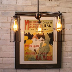 Industrial Cage Pendant Lights - Chandeliers