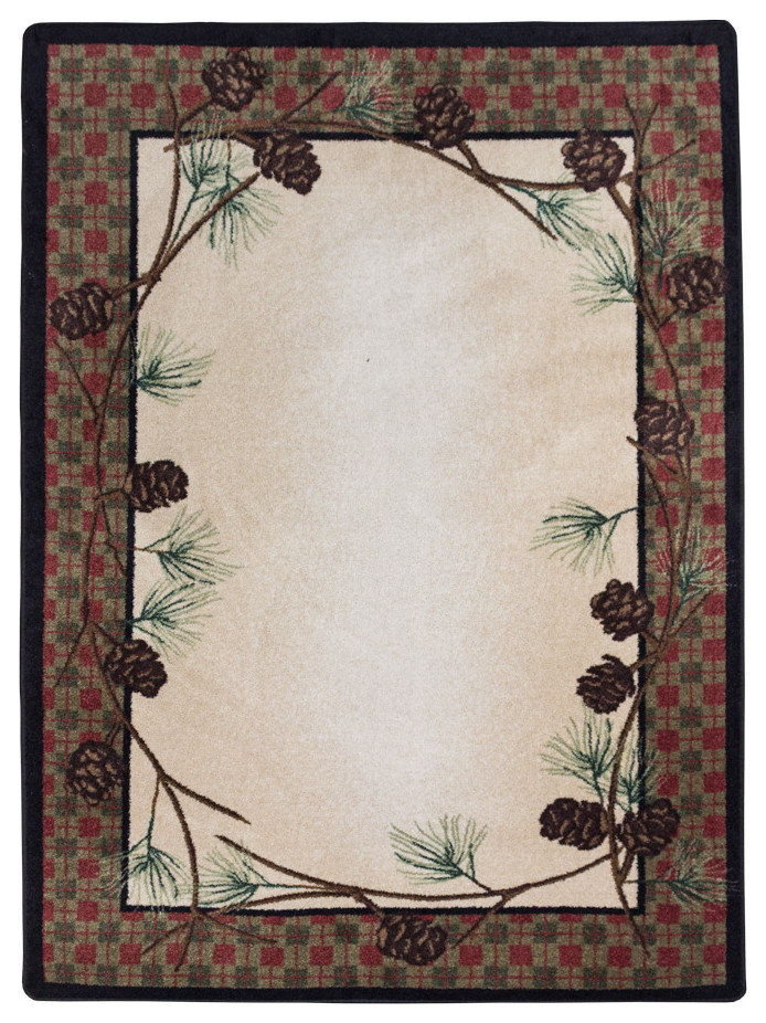 Delicate Pines, Natural, 4'x5', 4'x5' - Rustic - Area Rugs - by ...