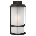Sea Gull Lighting - Sea Gull Lighting 8790901-71 Wilburn - 1 Light Large Outdoor Wall Lantern - Wire/Cord Color: Black/White  SWilburn 1 Light Larg Antique Bronze Satin *UL: Suitable for wet locations Energy Star Qualified: n/a ADA Certified: n/a  *Number of Lights: Lamp: 1-*Wattage:75w A19 Medium Base bulb(s) *Bulb Included:No *Bulb Type:A19 Medium Base *Finish Type:Antique Bronze