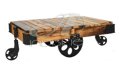 INDUSTRIAL CART COFFEE TABLE