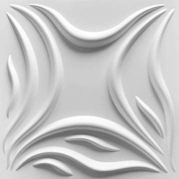 White Abstract 3D Wall Panels, Set of 10, Covers 26.9 Sq Ft