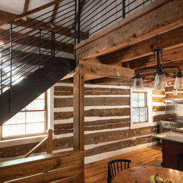 Log Cabin Steel Stair