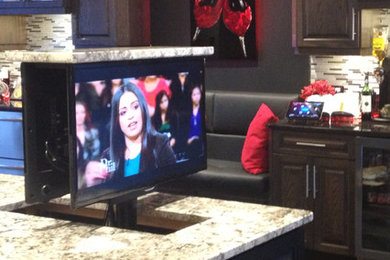 TV Lift for a Kitchen Countertop for 2 TV's