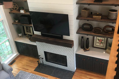 Transitional living room photo in Atlanta