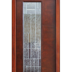 Wind-load Rated, Single Door, Modern Corsico Glass, Prehung Solid wood - Front Doors