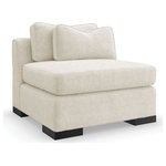 Caracole - Edge Armless Chair - Fully Upholstered sectional. Loose seat cushion. Tight back. Angular track arm.